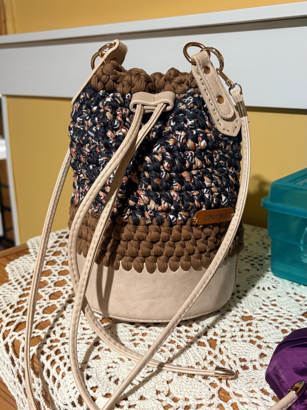 Handmade bucket bag